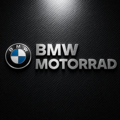 BMW Motorrad logo on a dark carbon fiber background