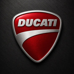 Ducati logo on a dark textured background