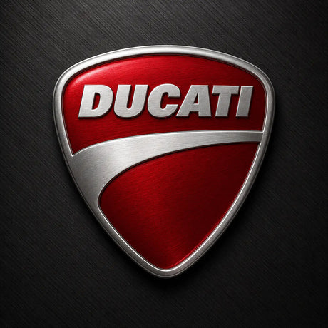 Ducati logo on a dark textured background