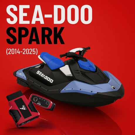 Seadoo Spark in red background with remote tuning device