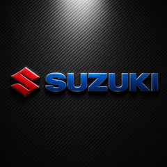Suzuki logo on a carbon fiber background