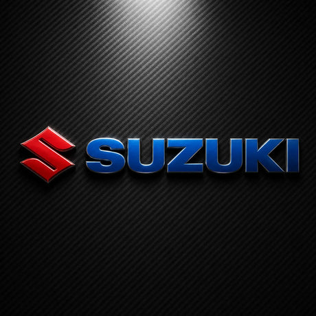Suzuki logo on a carbon fiber background